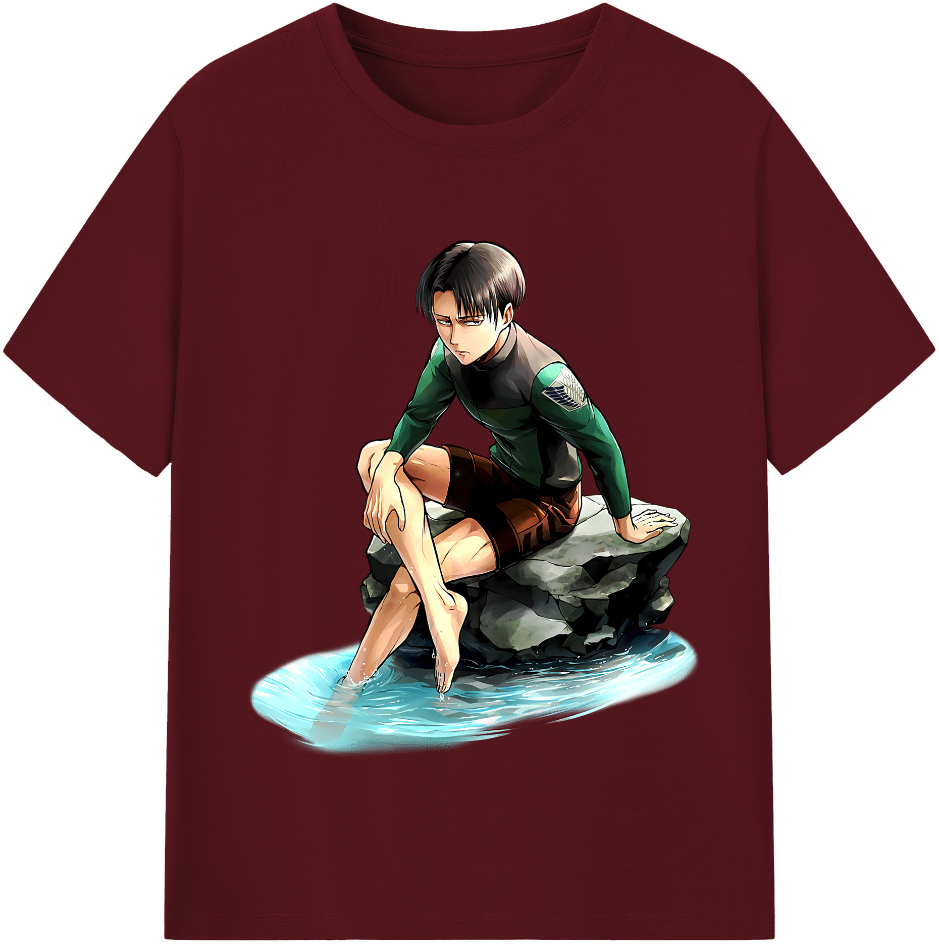 （画像用） 進撃の巨人 リヴァイ·アッカーマン Attack on Titan Levi Ackerman 綿100％半袖Tシャツ（フロントプリント）